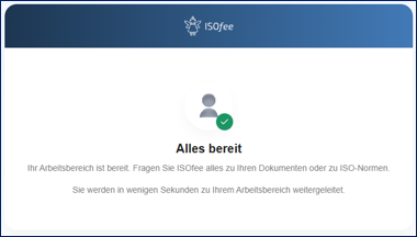 ISOfee - Bestätigungsdialog Account-Erstellung