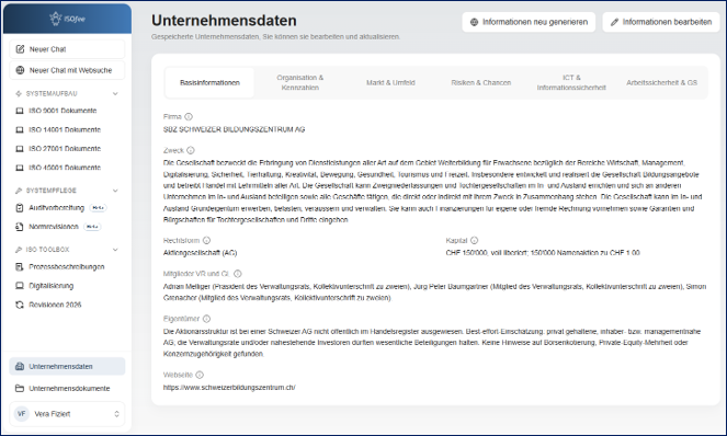 ISOfee - Unternehmensdaten