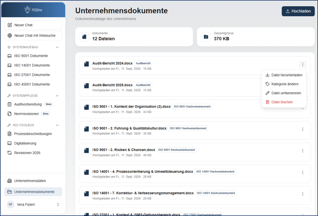 ISOfee - Unternehmensdokumente